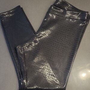Express Black Croc-Embossed Leggings